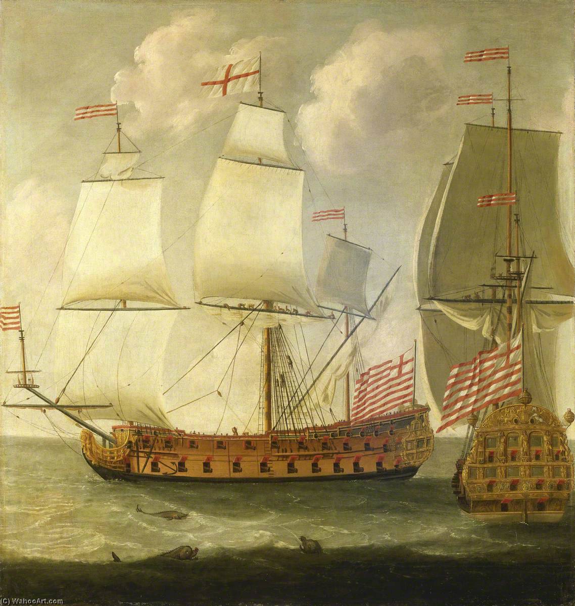 Two Views Of An East Indiaman Of The Time Of William Iii — Isaac Sailmaker