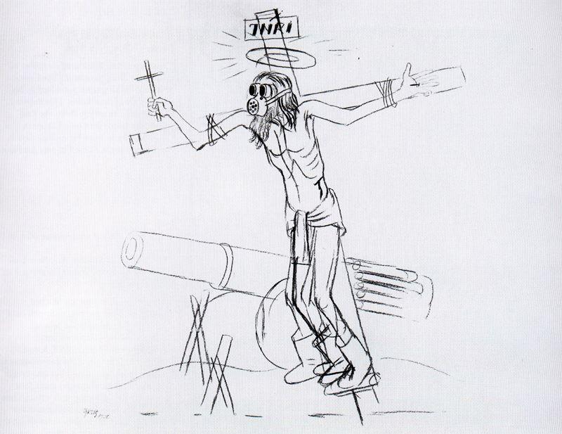 Christ With Gas Mask 1 — George Grosz