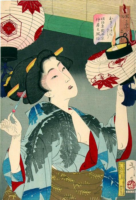 The Appearance Of A Kyoto Waitress In The Meiji Era — Tsukioka Yoshitoshi