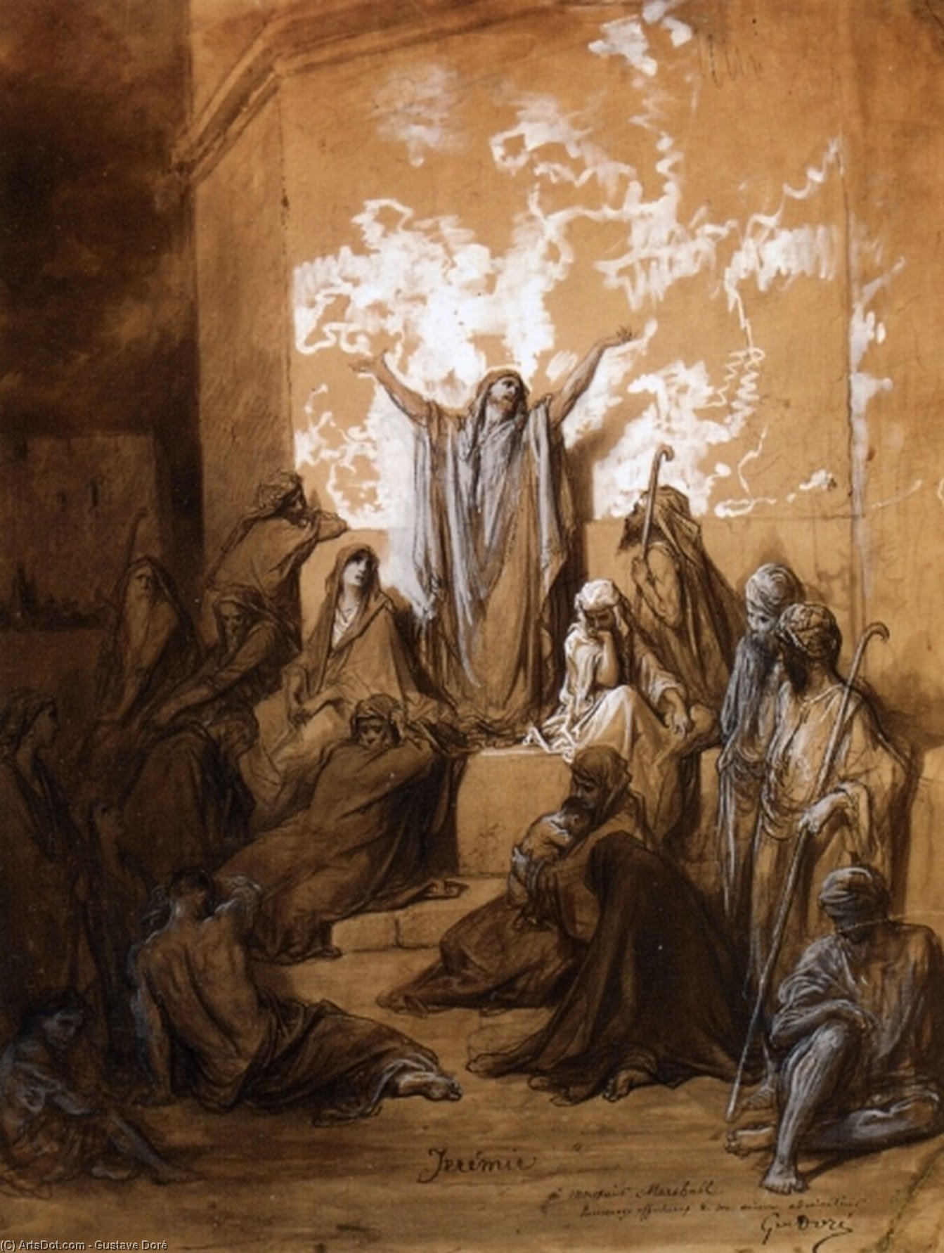 Jeremiah Preaching To His Followers — Paul Gustave Doré