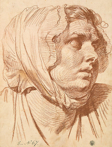 Head Of A Woman In A Night Cap — Jean-baptiste Greuze