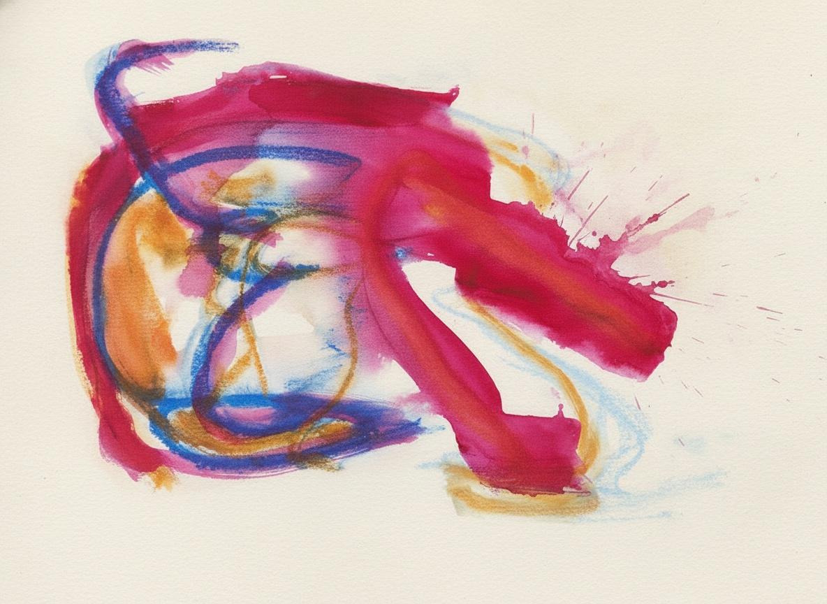 Karmesinroter Kinetischer Fluss: Eine Spontane Symphonie Aus Magenta Und Azurblauem Glanz — Christian Noiret