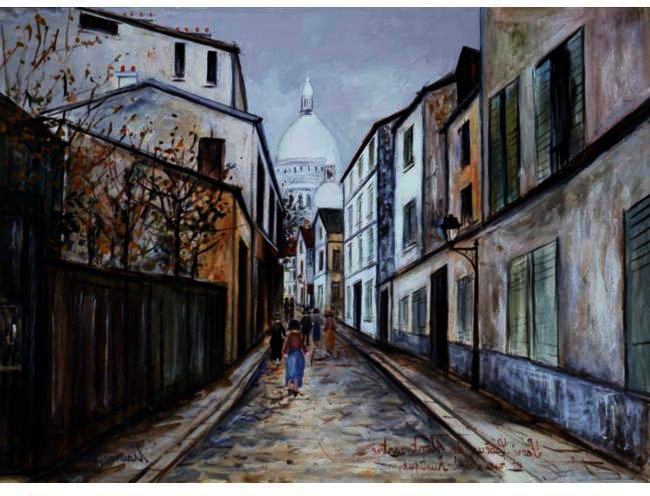 Sacre Coeur De Montmartre And Rue Sainte-rustique — Maurice Utrillo