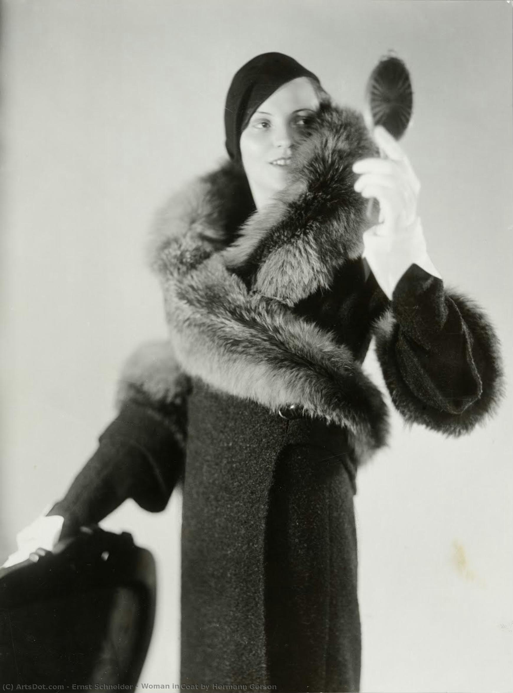 Woman In Coat By Hermann Gerson — Ernst Schneider