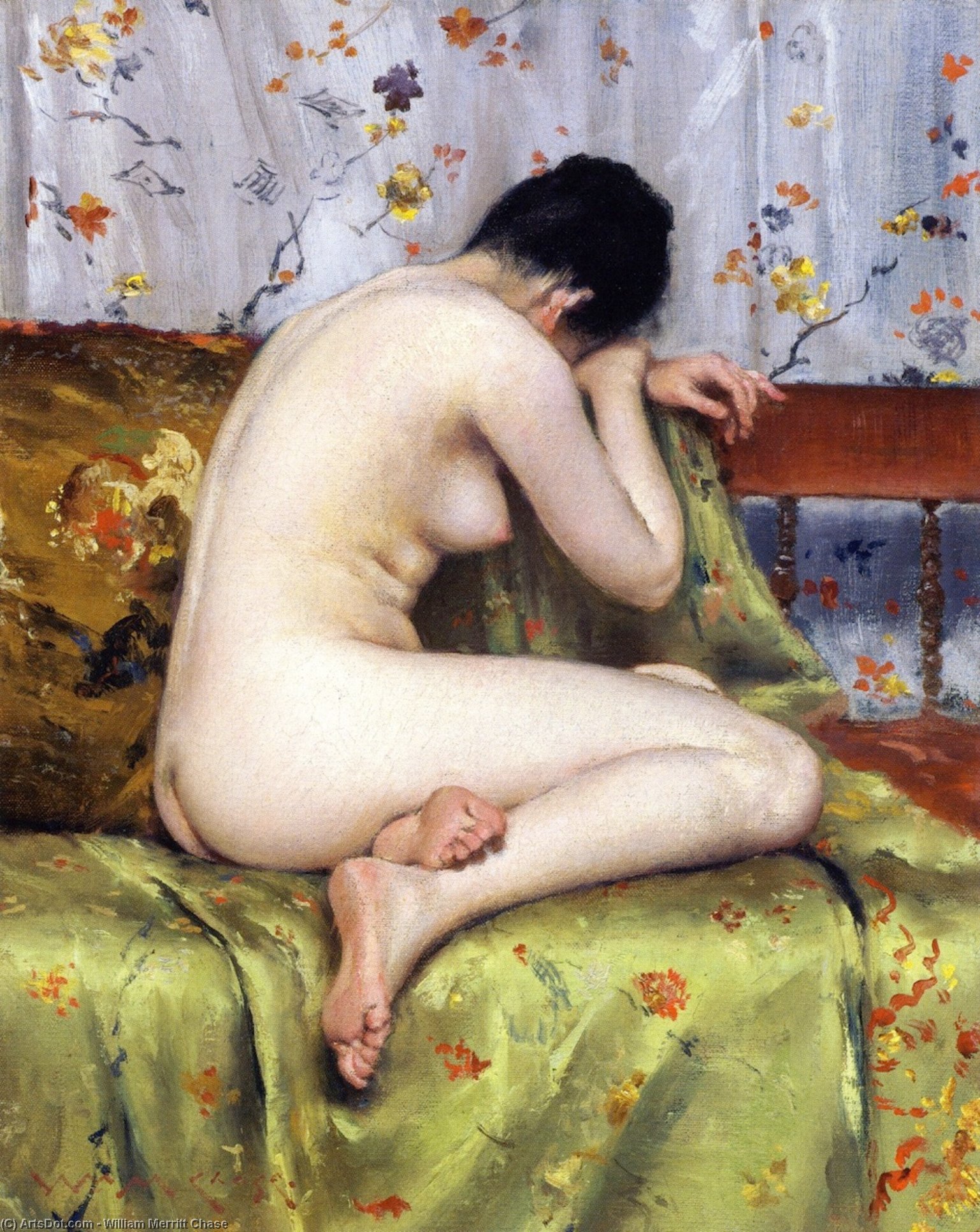 Eine Moderne Magdalena (auch Bekannt Als Akt In Einem Interieur) — William Merritt Chase