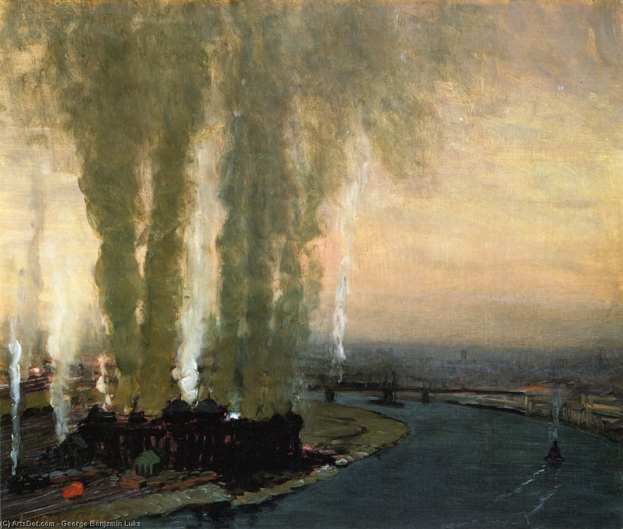 Roundhouse At High Bridge — George Benjamin Luks