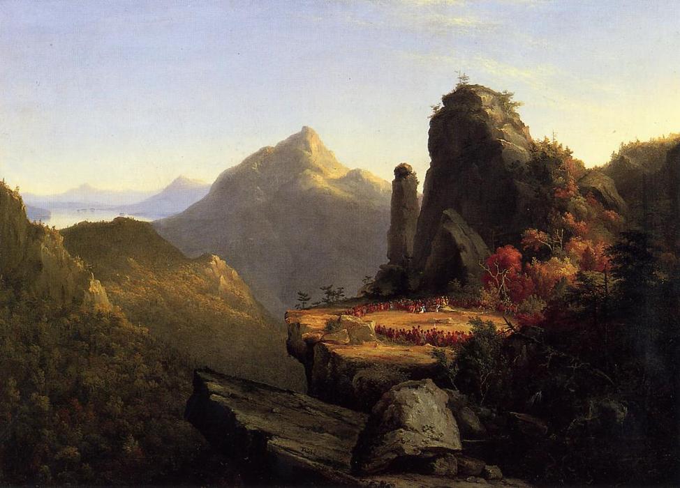 Scene From 'the Last Of The Mohicans': Cora Kneeling At The Feet Of Tanemund — トーマス・コール