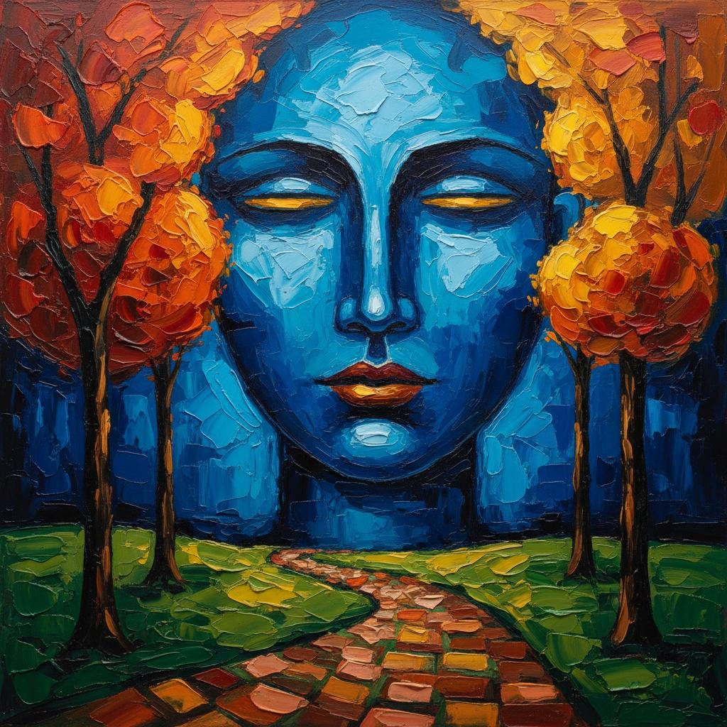Ewiger Azurblauer Monolith: Eine Meditative Reise Durch Herbstliche Echos Und Blaue Gelassenheit — Christian Noiret
