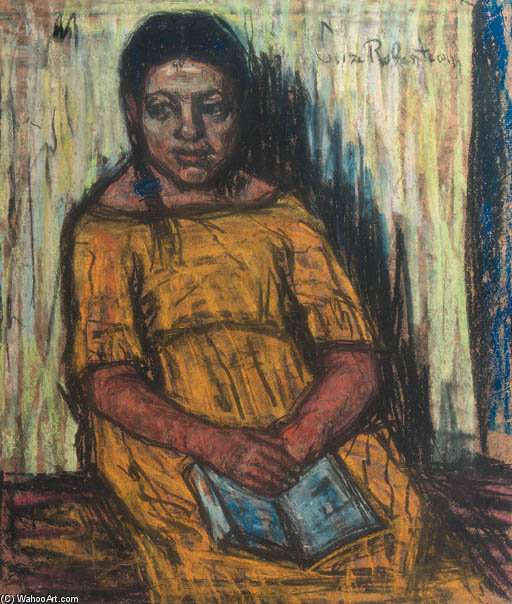 Rachel - A Seated Girl In A Yellow Dress - — Suze Robertson