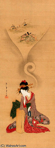 Beauty Dreaming Of The Tales Of Ise Edo Period — Chobunsai Eishi