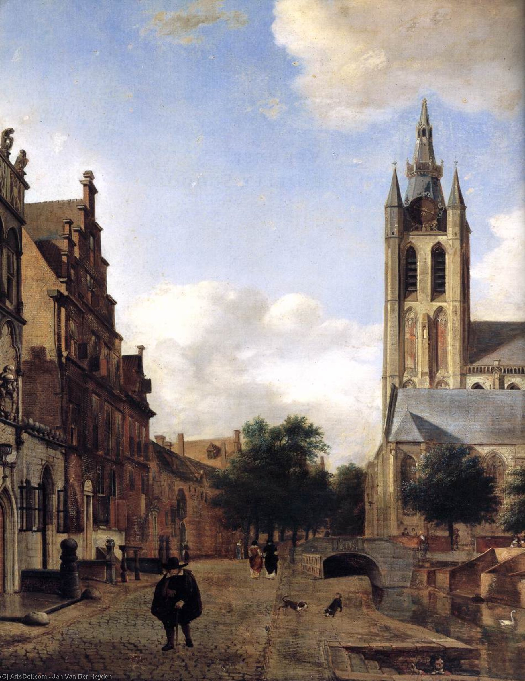 Die Oude Kerk An Der Oude Delft In Delft (detail) — Jan Van Der Heyden