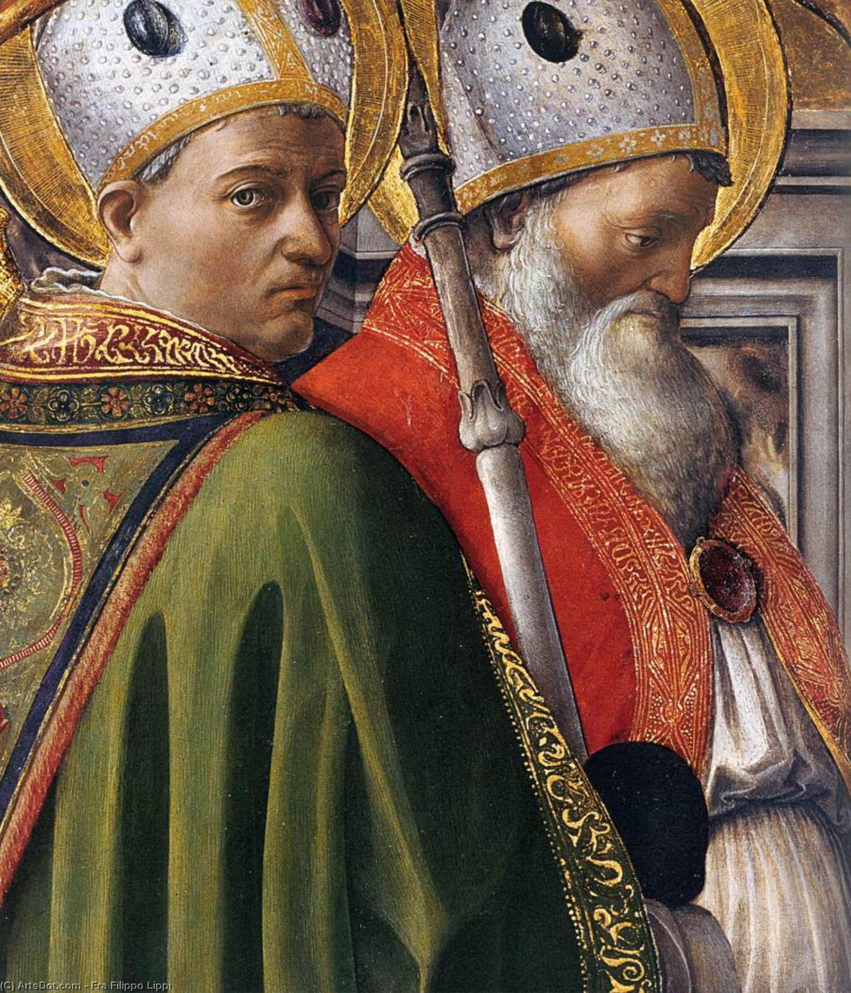 Sts Augustine And Ambrose (detail) — Filippo Di Tommaso Lippi
