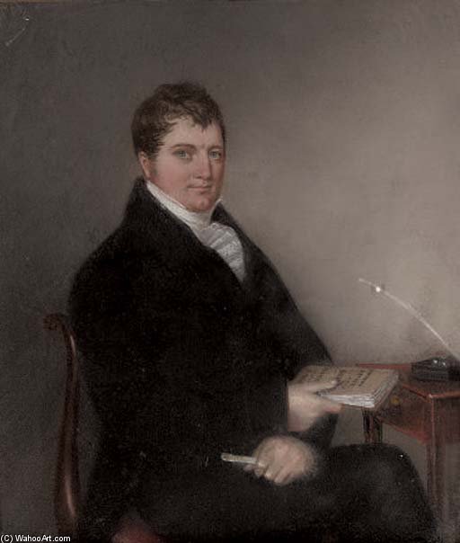 Portrait Of A Gentleman, Half-length, Seated At A Desk — John Raphael Smith