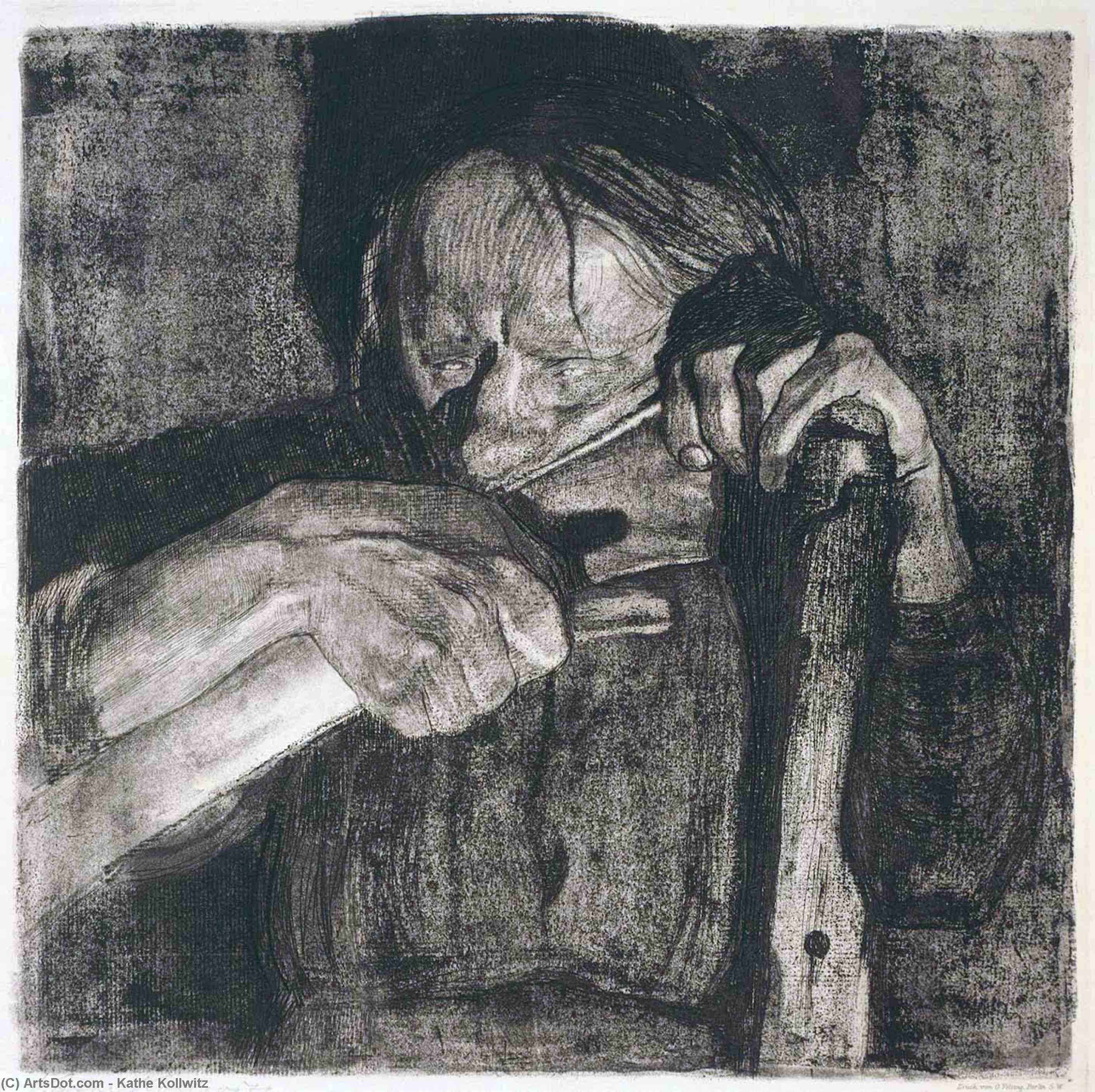 Whetting The Scythe — Käthe Kollwitz