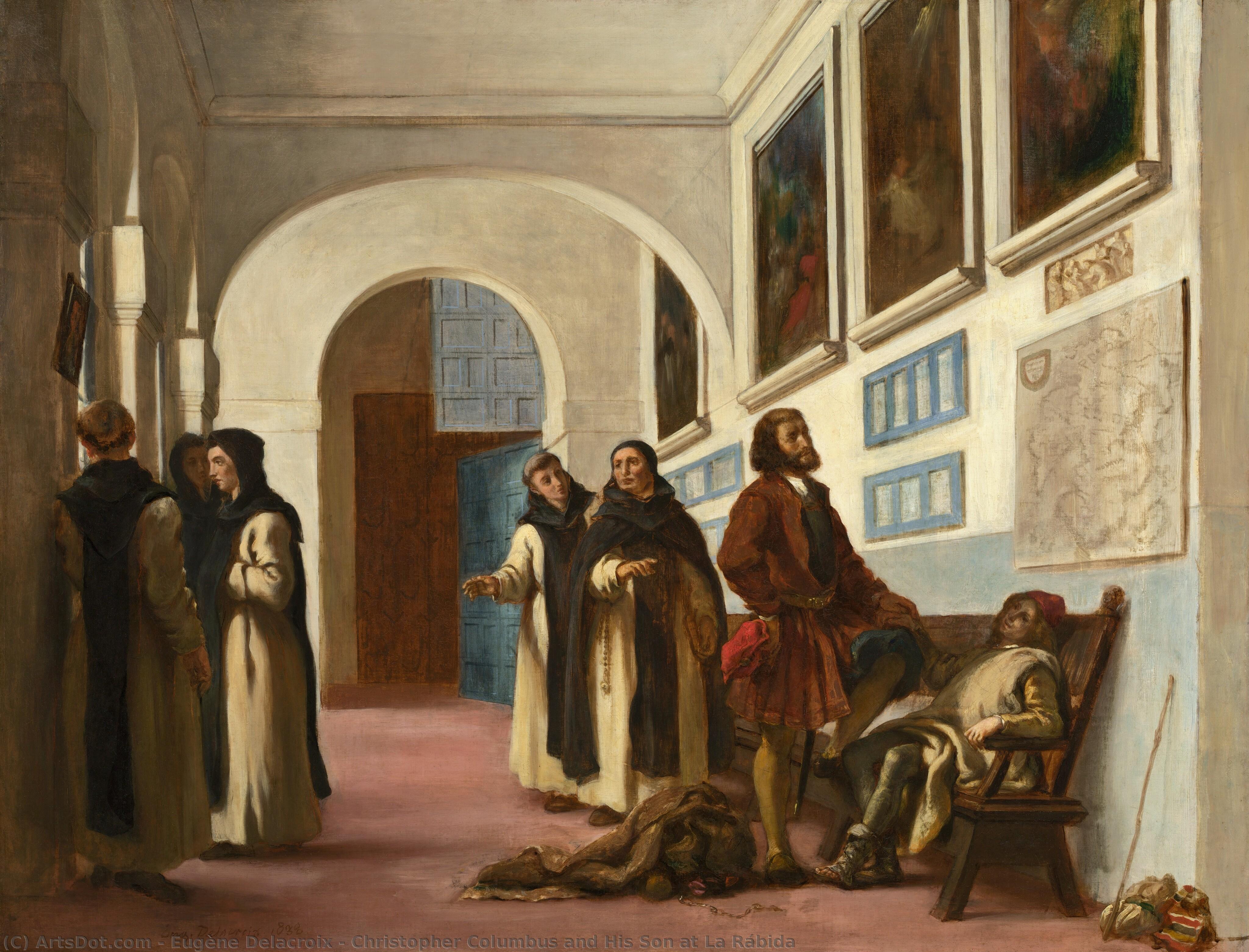 Cristóbal Colón Y Su Hijo En La Rábida — Eugène Delacroix
