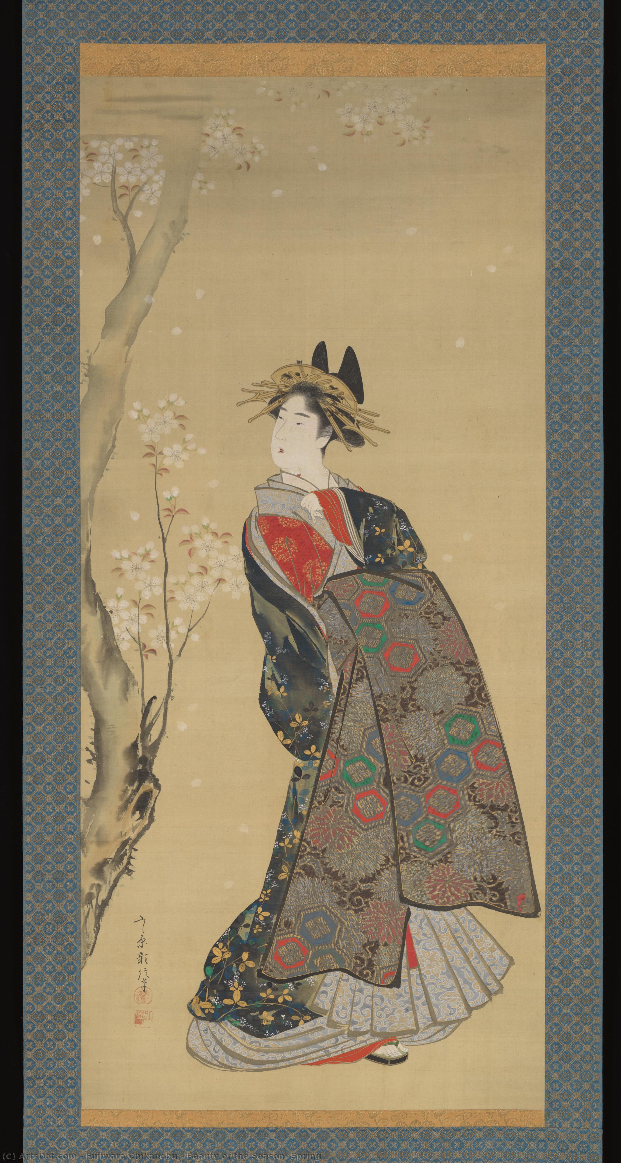 Beauty Of The Season; Spring — Fujiwara Chikanobu