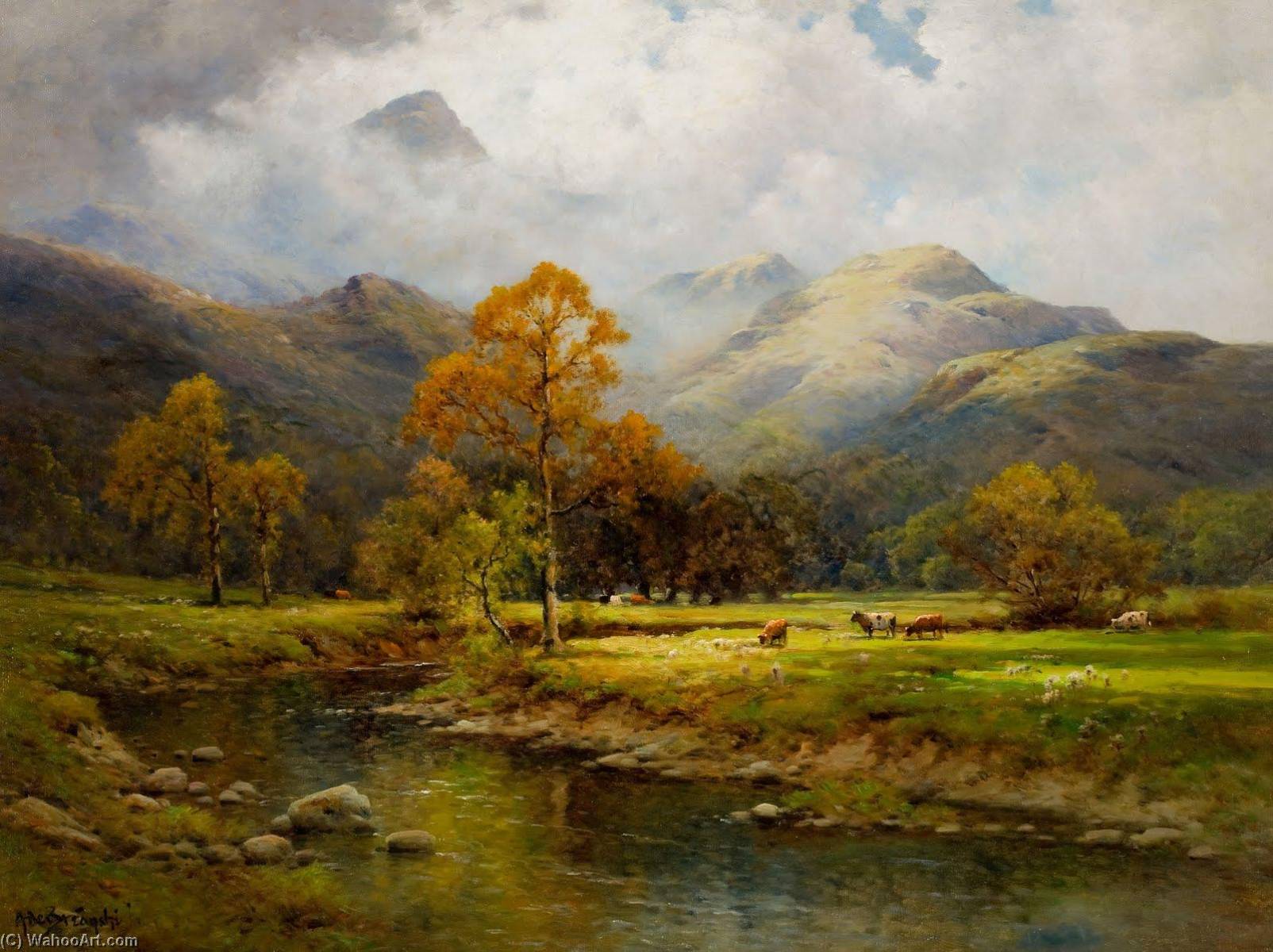The English Lakes, Autumn In Easedale — Alfred De Breanski Senior