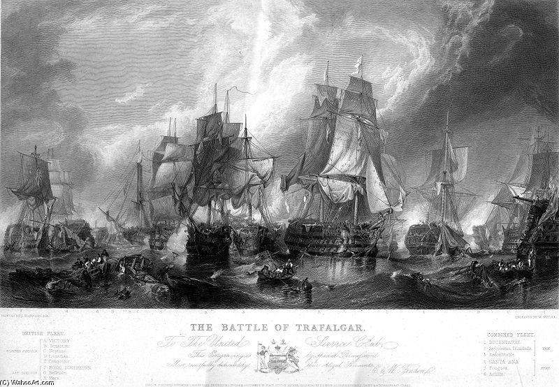 Battle Of Trafalgar Engraving — Clarkson Frederick Stanfield