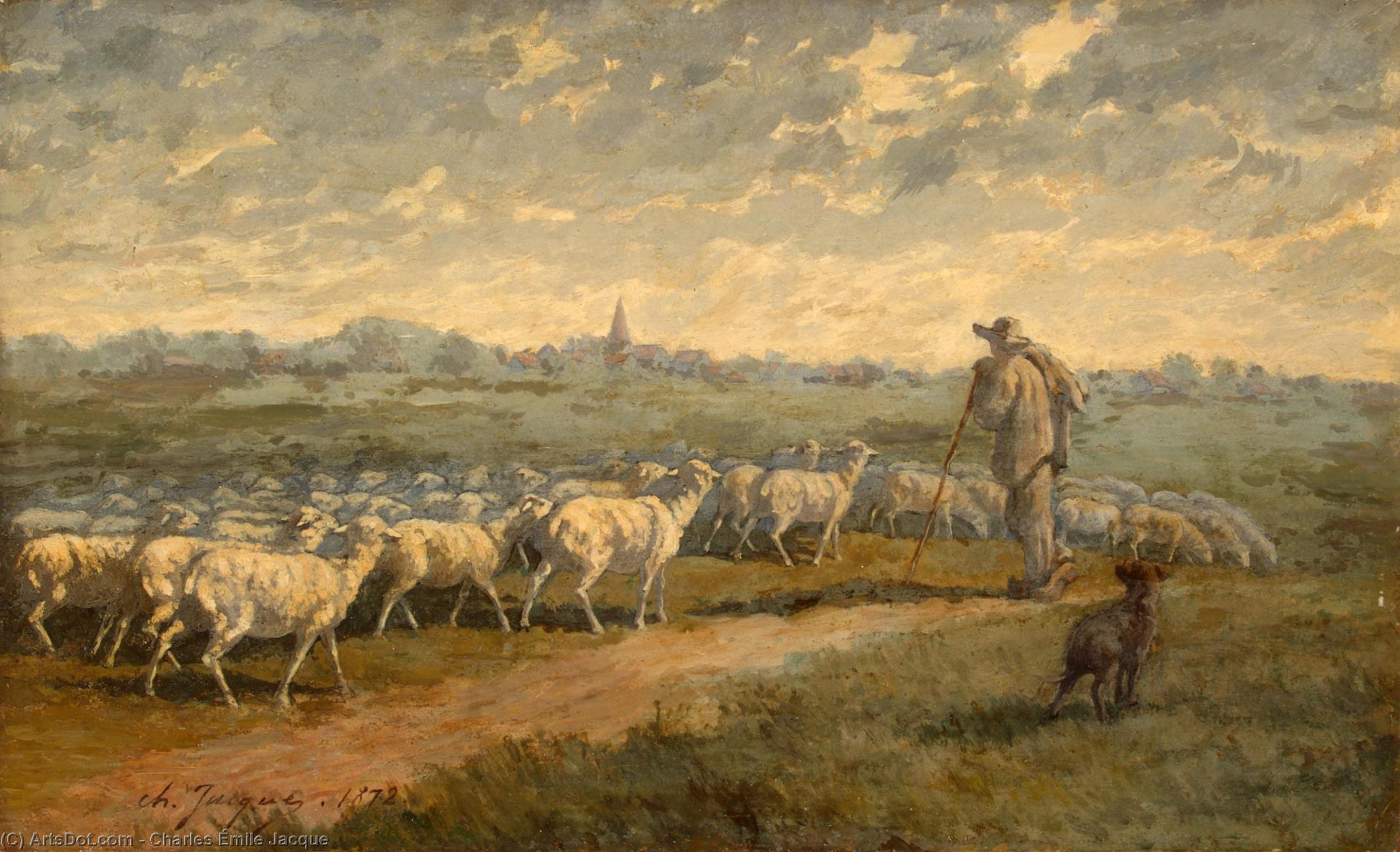 Landscape With A Herd — シャルル=エミール・ジャック