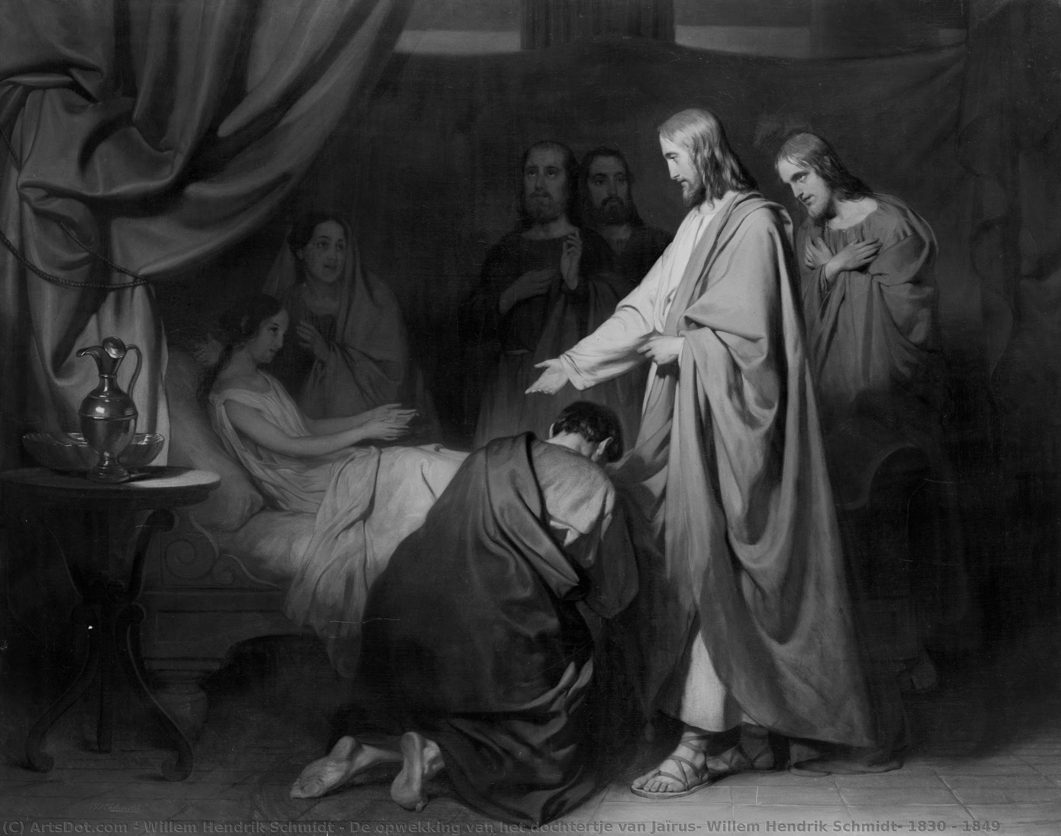 De Opwekking Van Het Dochtertje Van Jaïrus, Willem Hendrik Schmidt, 1830 - 1849 — Willem Hendrik Schmidt
