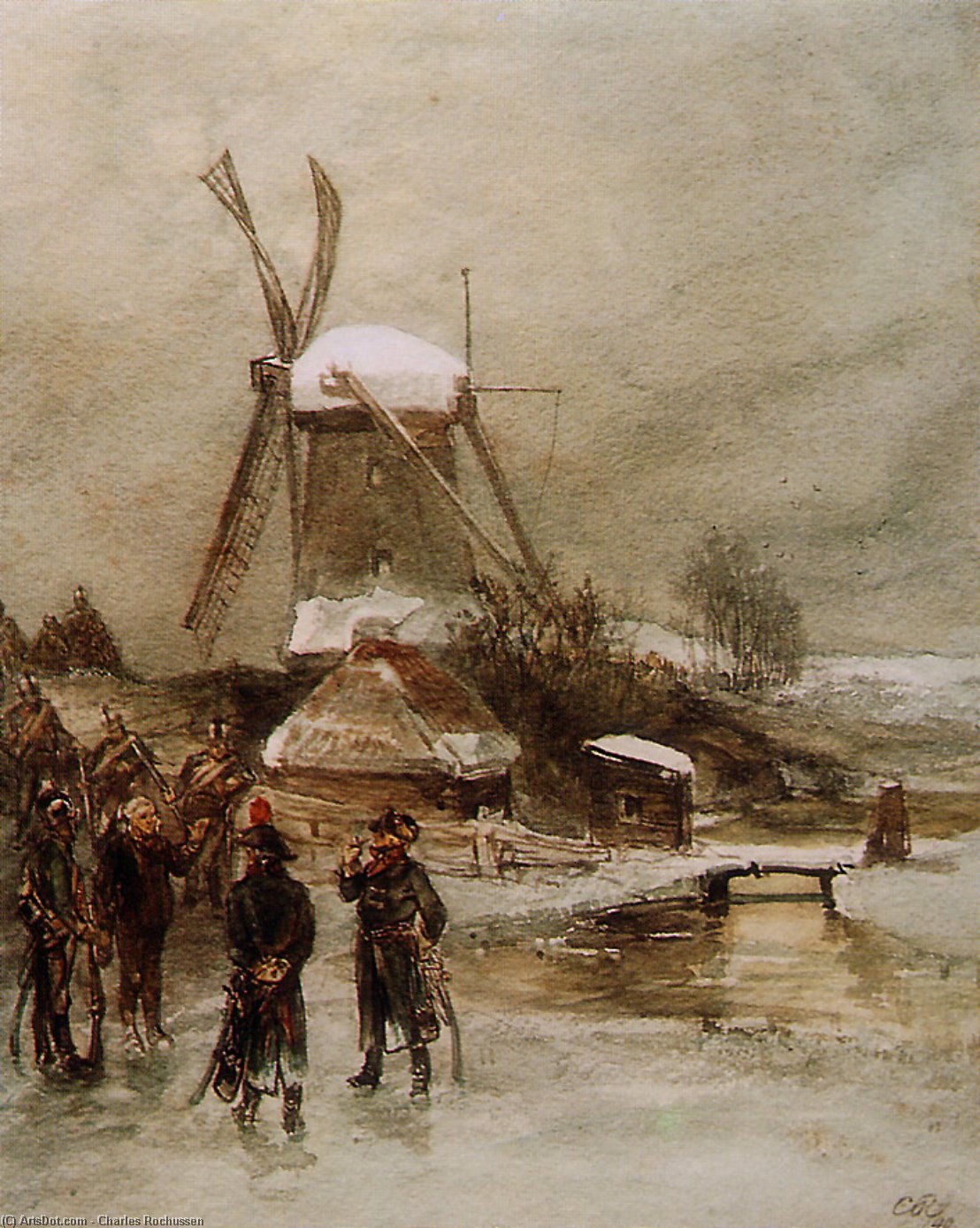 French Troops At Dutch Mill Sun — Charles Rochussen