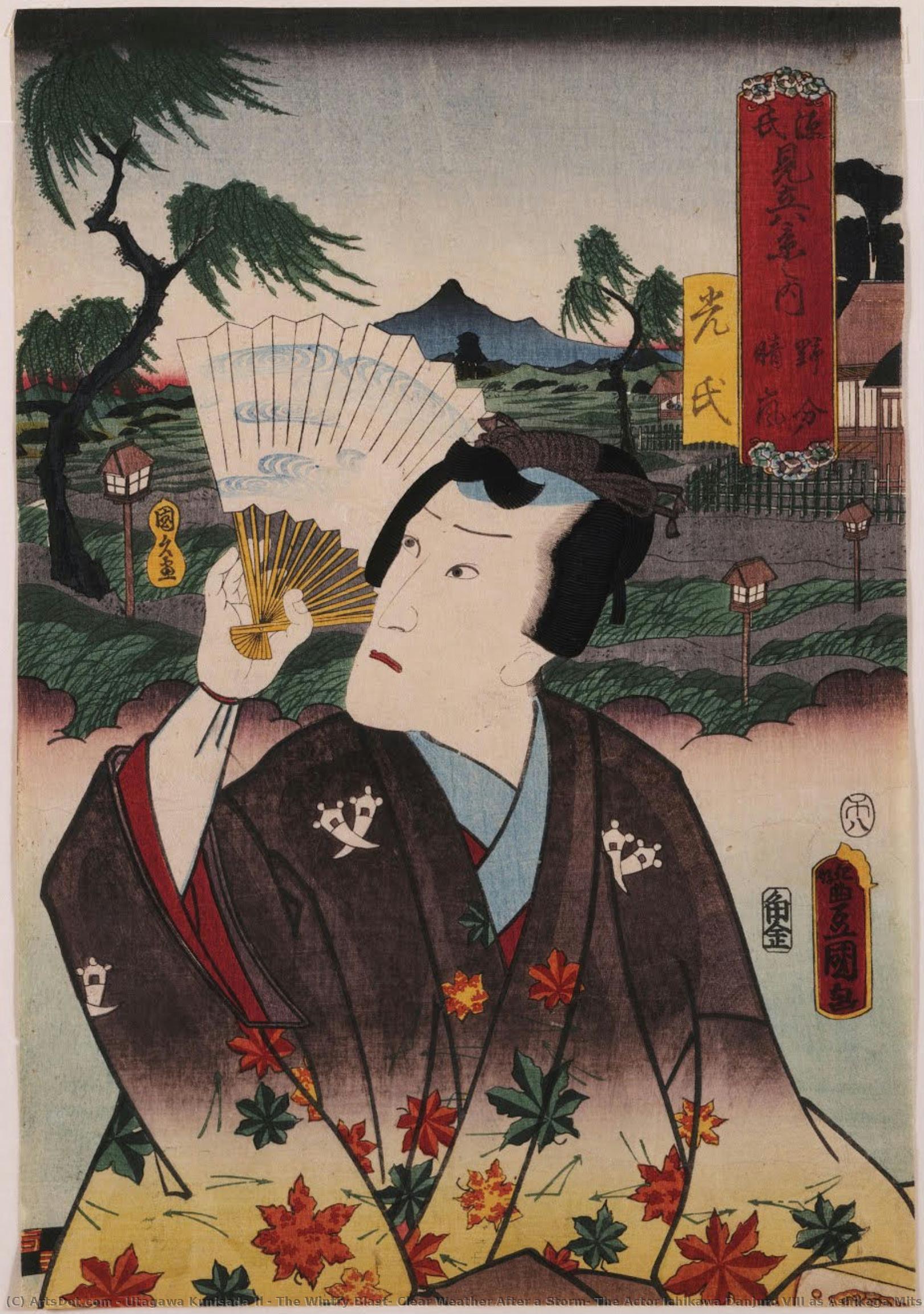 The Wintry Blast; Clear Weather After A Storm; The Actor Ichikawa Danjuro Viii As Ashikaga Mitsuuji — Utagawa Kunisada Ii
