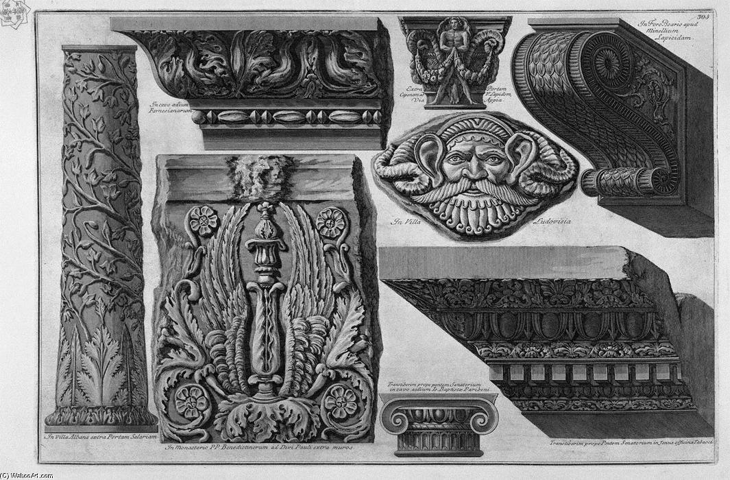 Capitals, Column, Frame, Shelf — Giovanni Battista Piranesi