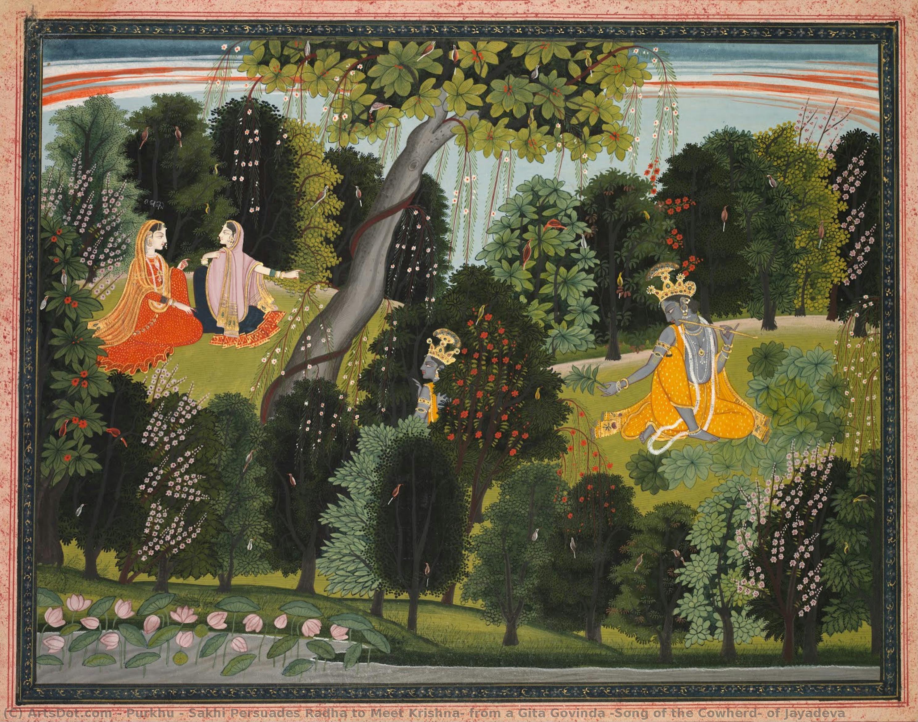 Sakhi Persuades Radha To Meet Krishna, From A Gita Govinda (song Of The Cowherd) Of Jayadeva — Purkhu