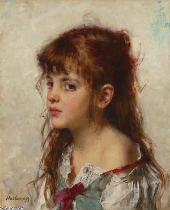 Portrait Of A Young Girl — Alexei Alexeievich Harlamoff