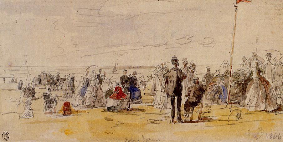 Beach Scene At Trouville — Eugène Louis Boudin