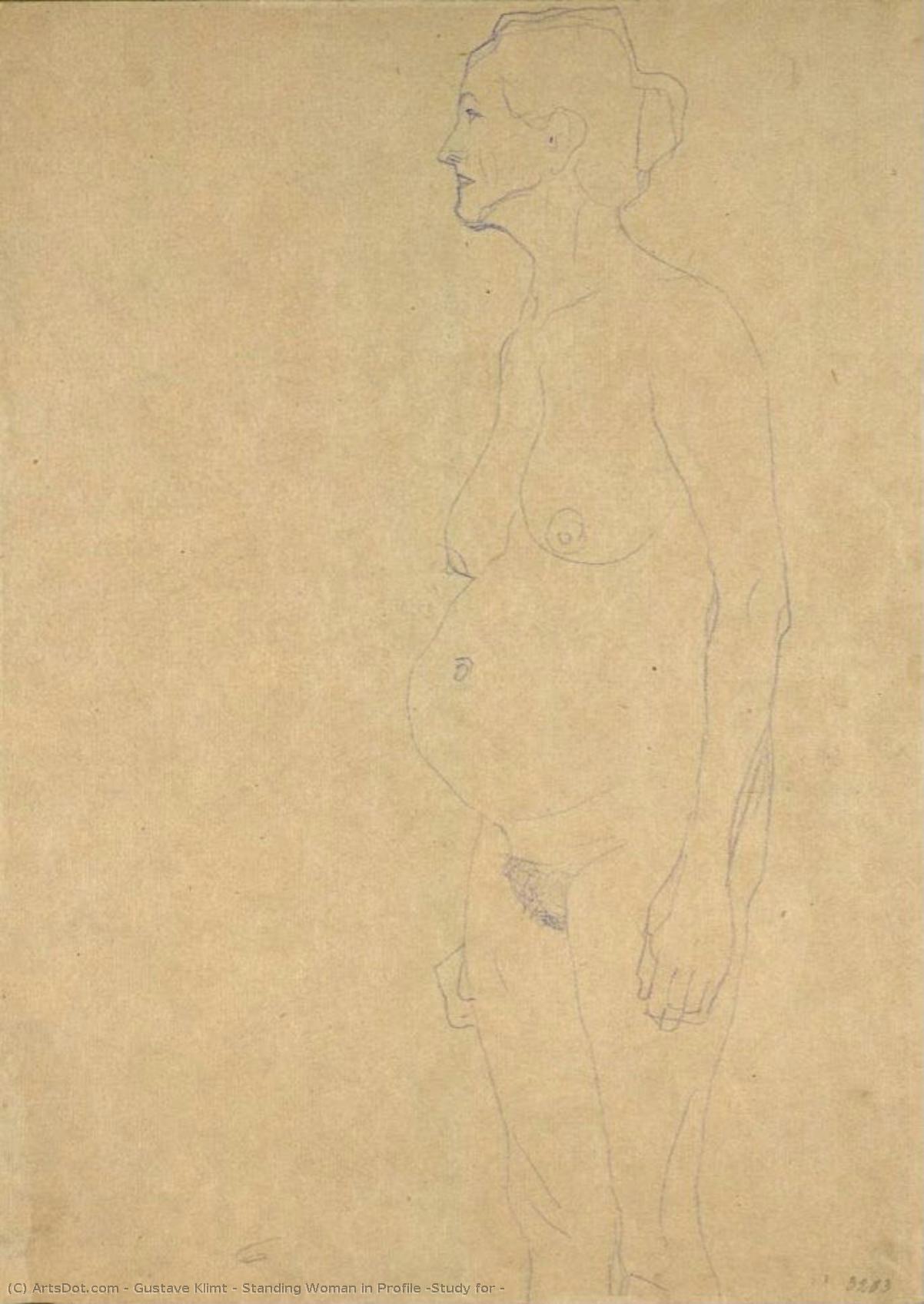 Standing Woman In Profile (study For — Gustav Klimt