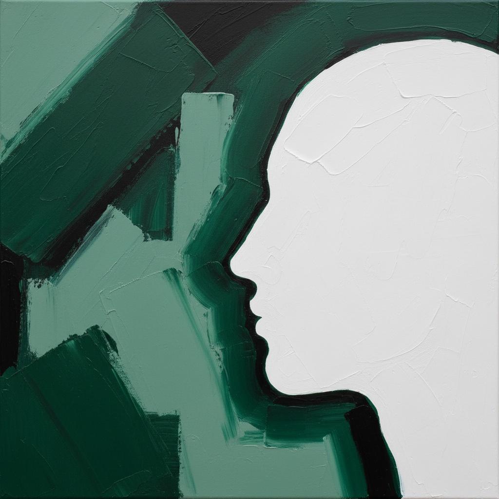 Echoes Of Form: A Monolithic Profile Against Verdant Geometry's Depth — Christian Noiret