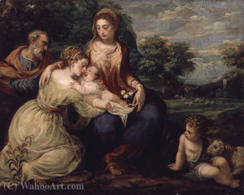 Holy Family With St Catherine — Andrea Schiavone (andrea Meldolla)