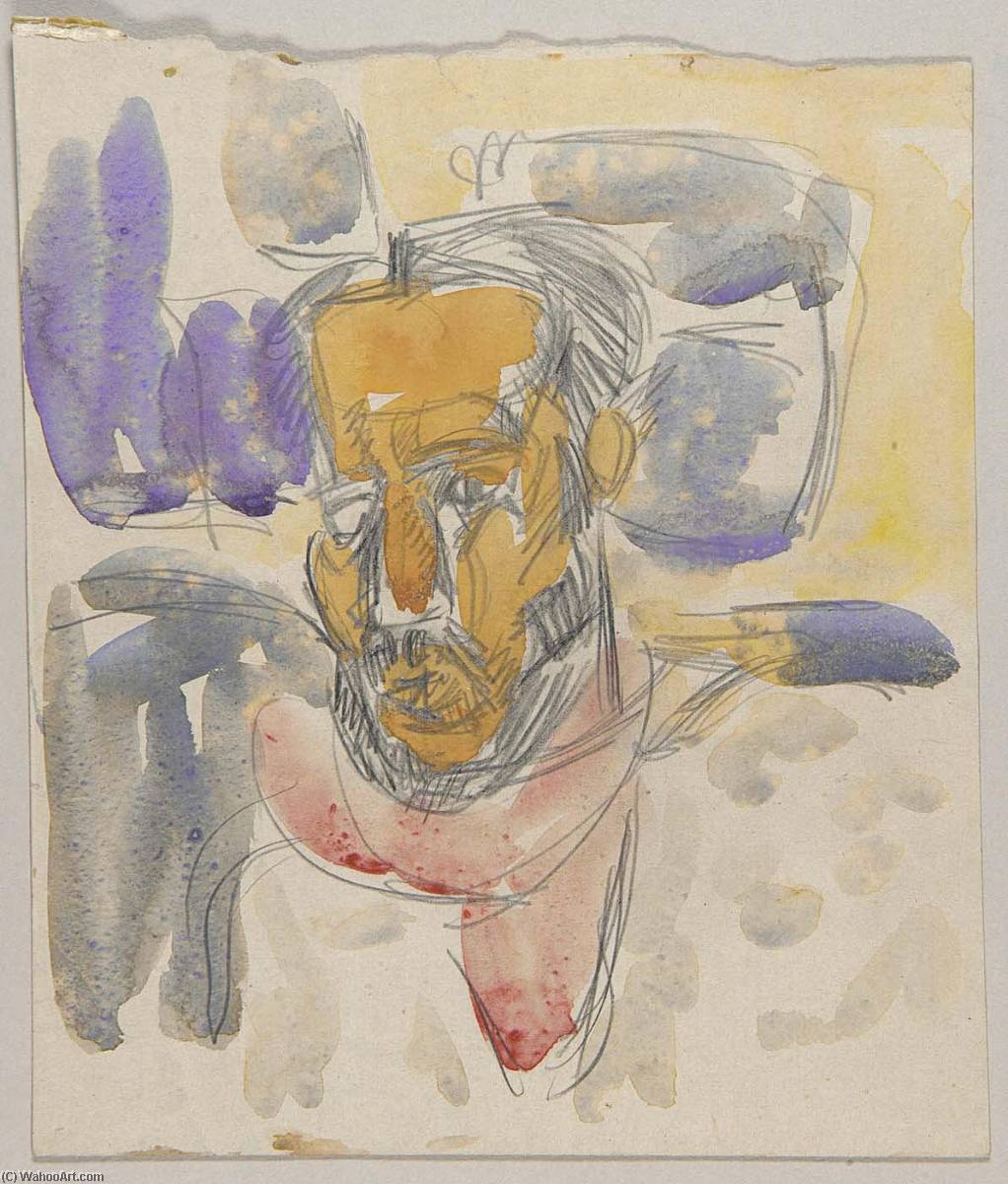Head Of Bearded Man With White Hair — William H. Johnson