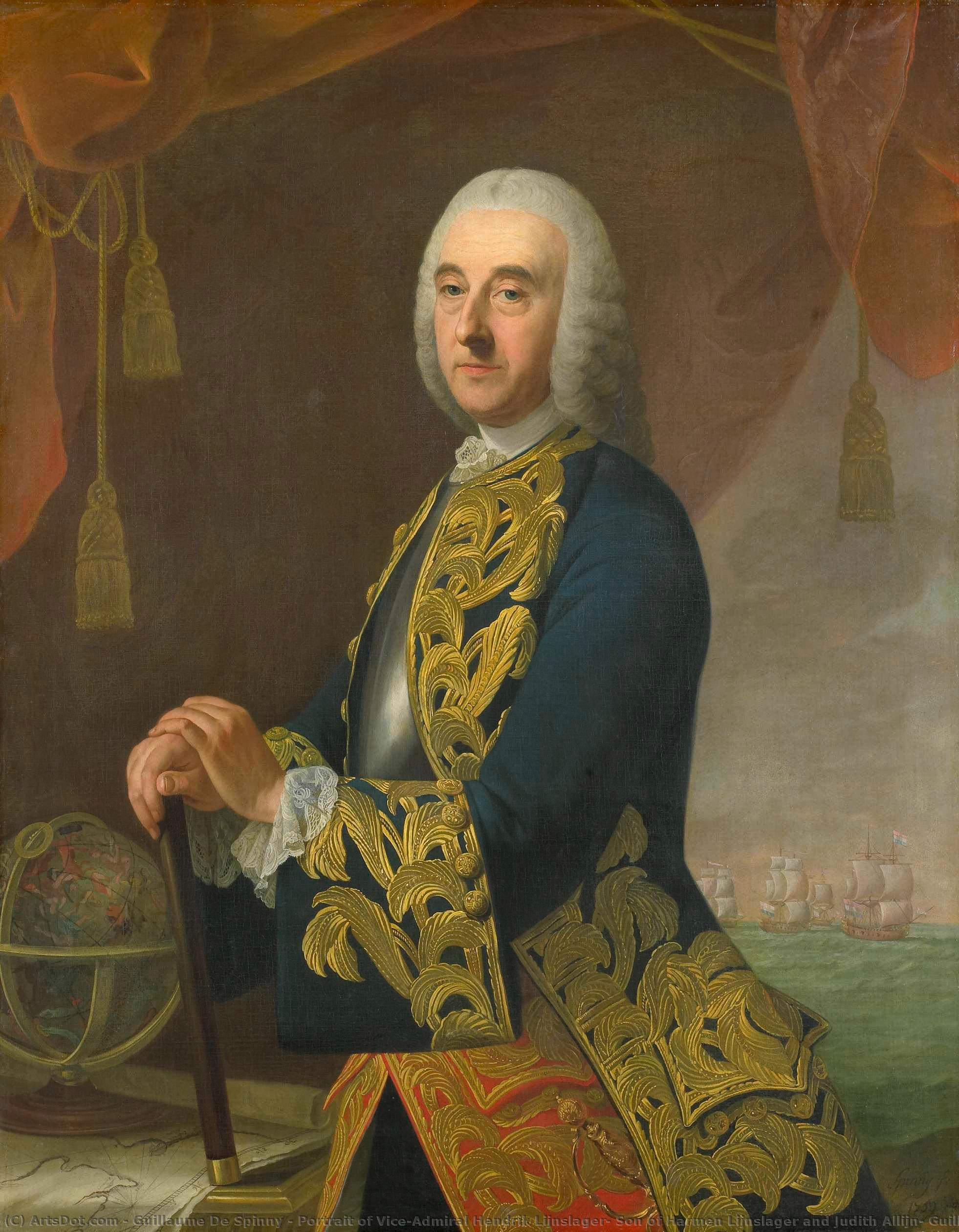 Portrait Of Vice-admiral Hendrik Lijnslager, Son Of Harmen Lijnslager And Judith Allijn, Guillaume De Spinny, 1759 — Guillaume De Spinny