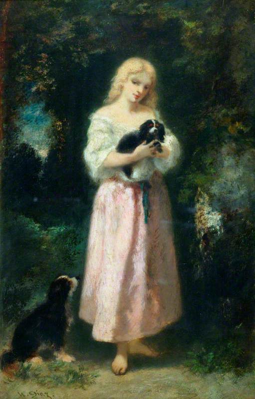Girl With Dogs — Narcisso Díaz De La Peña