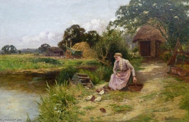 Woman By A Pond — Ernest Charles Walbourn