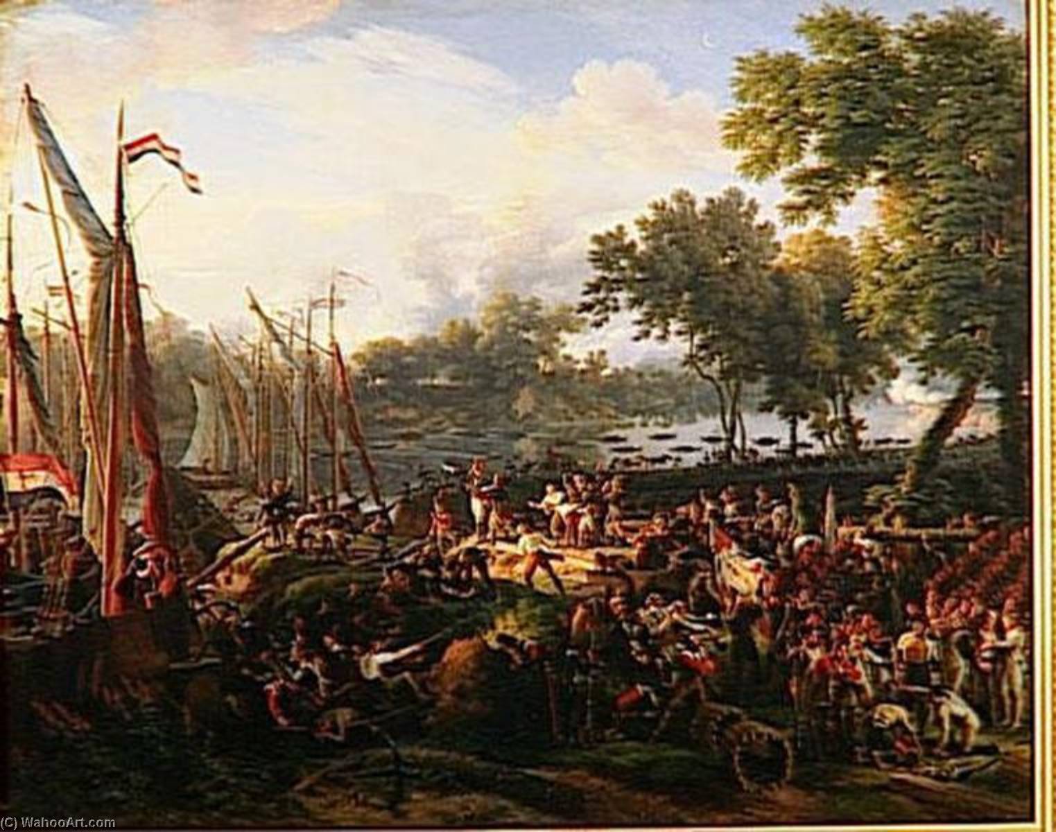 Passage Du Rhin Par L'armee Francaise A Dusseldorf.6 Septembre 1795 — Louis François Baron Lejeune