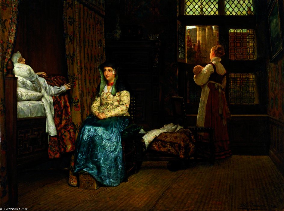 The Visit - A Dutch Interior — Lourens Alma Tadema