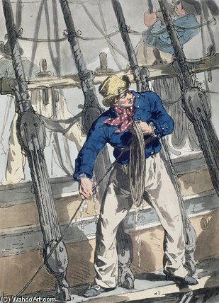 Heaving The Lead From 'costume Of Great Britain — John Augustus Atkinson