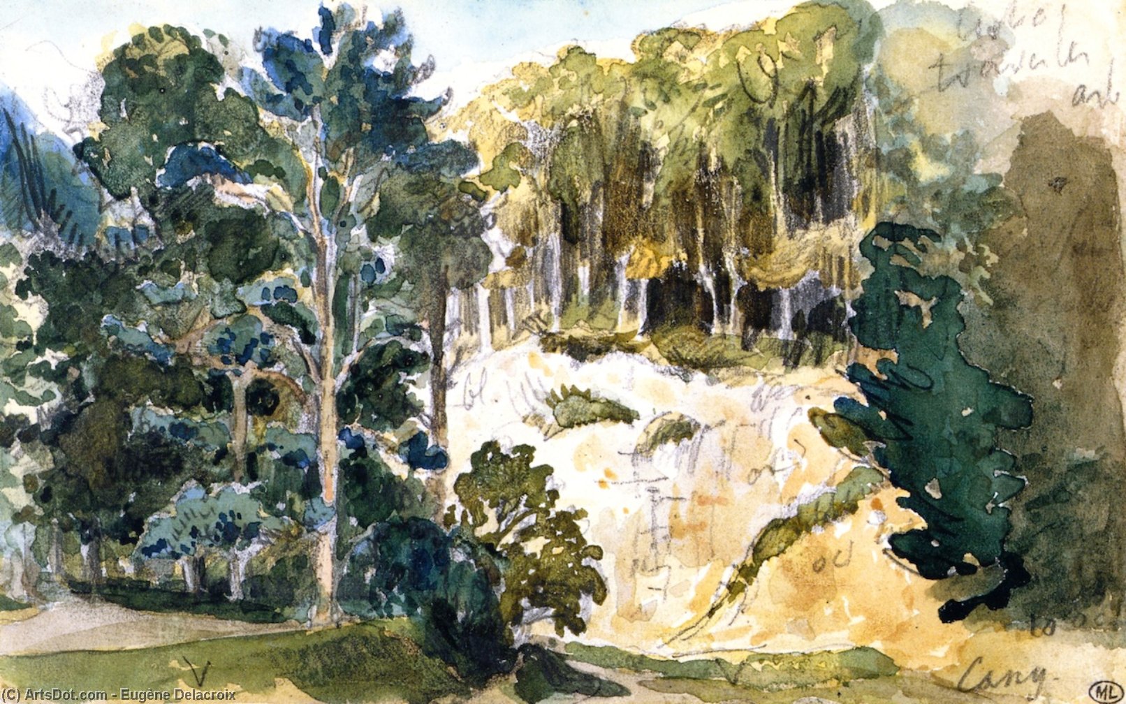 Landscape Near Cany — Eugène Delacroix