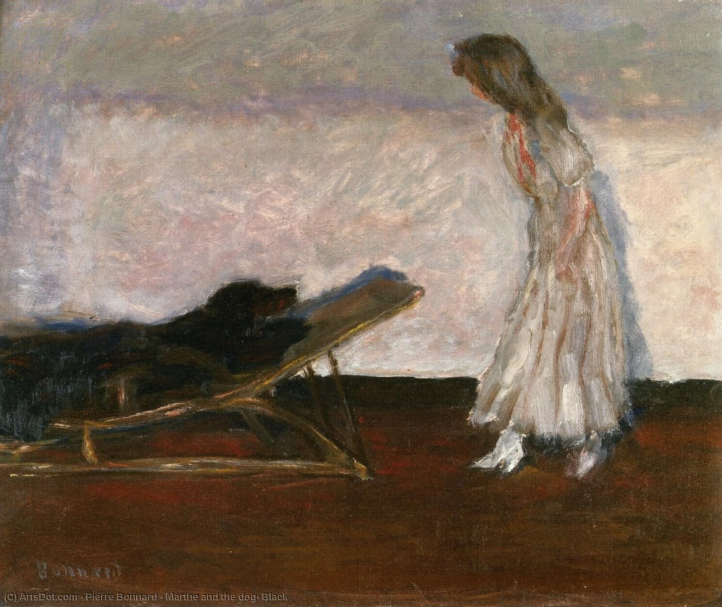 Marthe And The Dog, Black — Pierre Bonnard