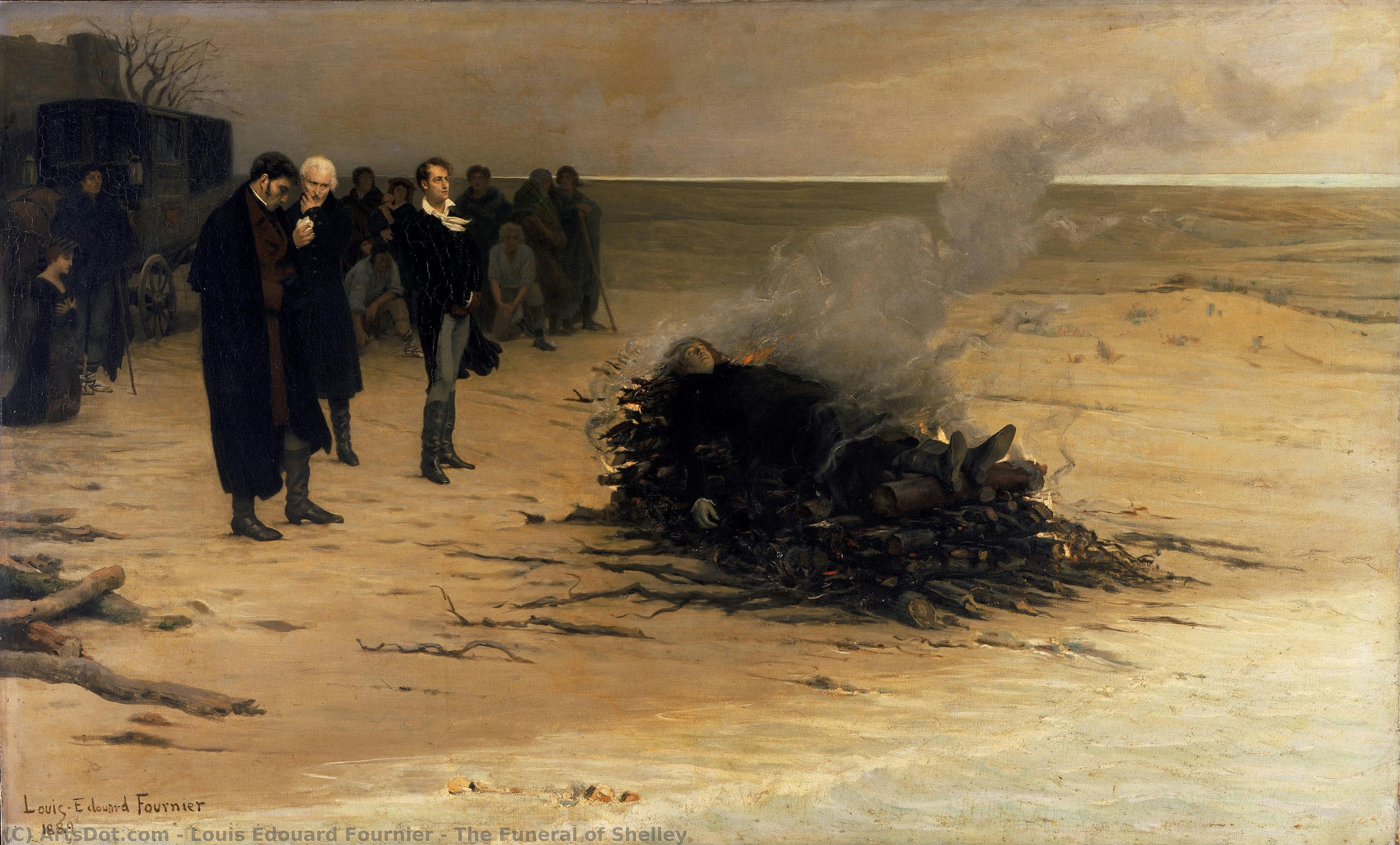 The Funeral Of Shelley — Louis Édouard Fournier