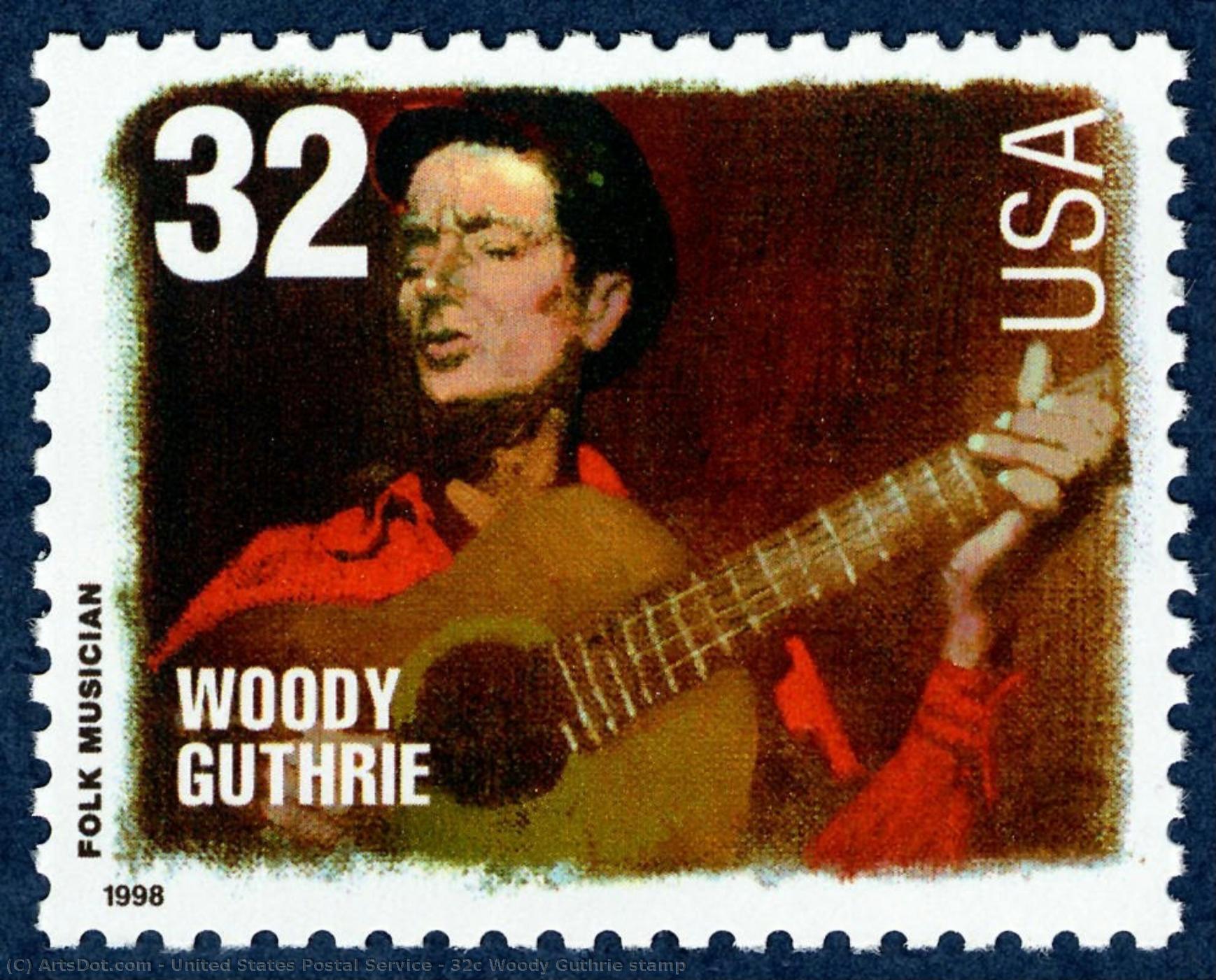 32c Woody Guthrie Stamp — United States Postal Service