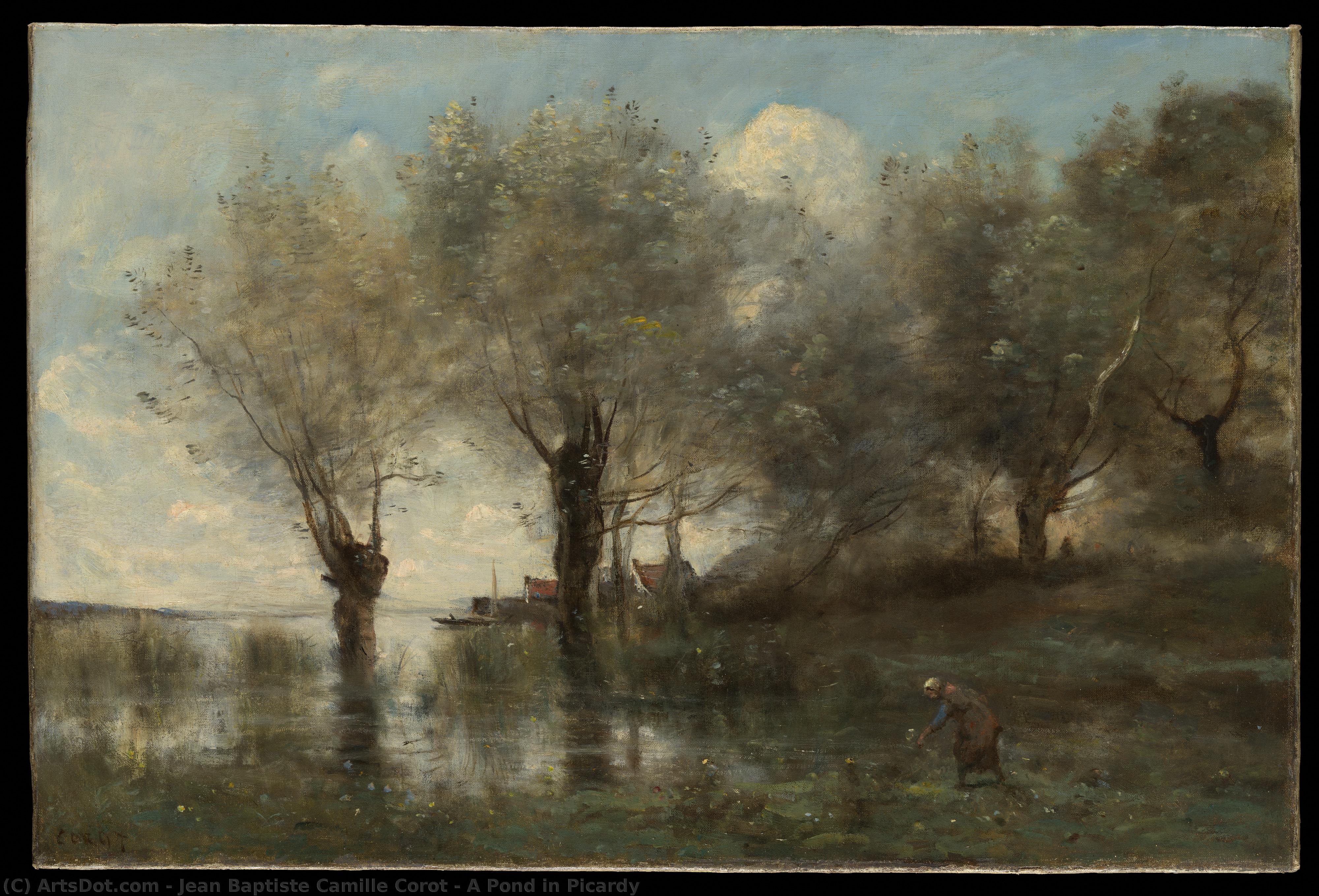 A Pond In Picardy — Jean-baptiste-camille Corot