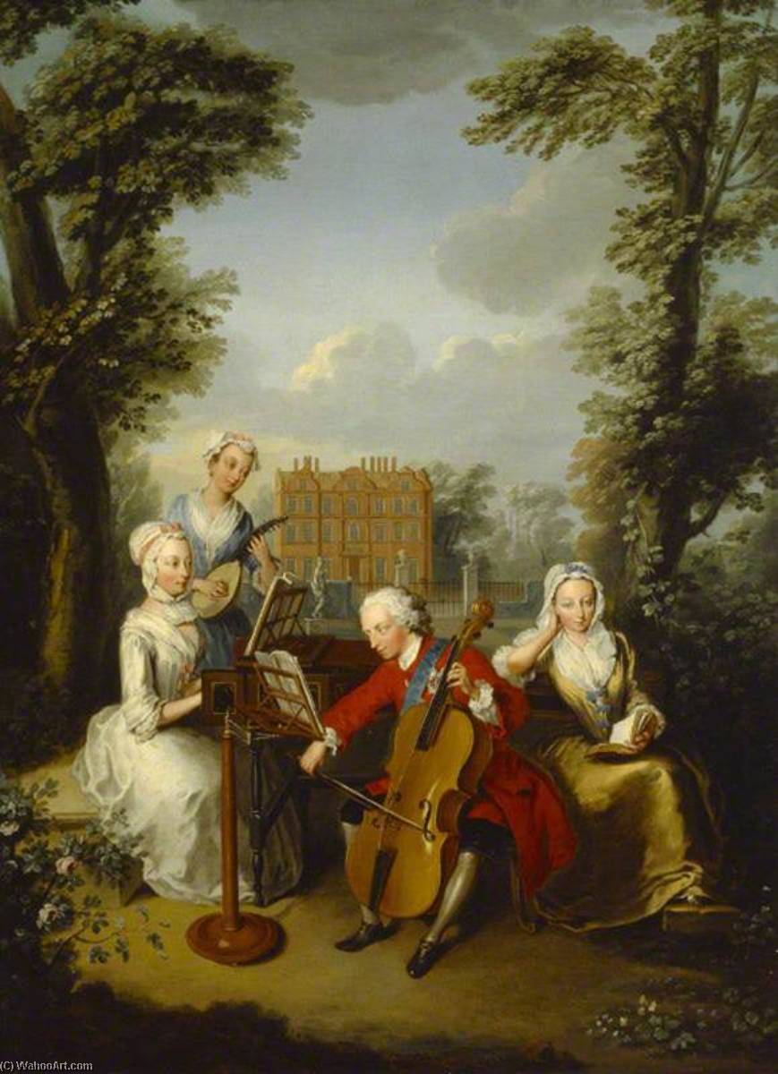Frederick Louis (1707–1751), Prince Of Wales, Accompanied By His Sisters, Anne (1709–1759), Caroline (1713–1757), And Amelia (1711–1786), Making Music At Kew — Filip Mersje