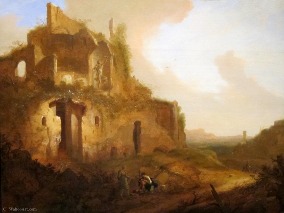 An Italianate Landscape With Ruins And An Artist Sketching — Bartholomeus Breenbergh