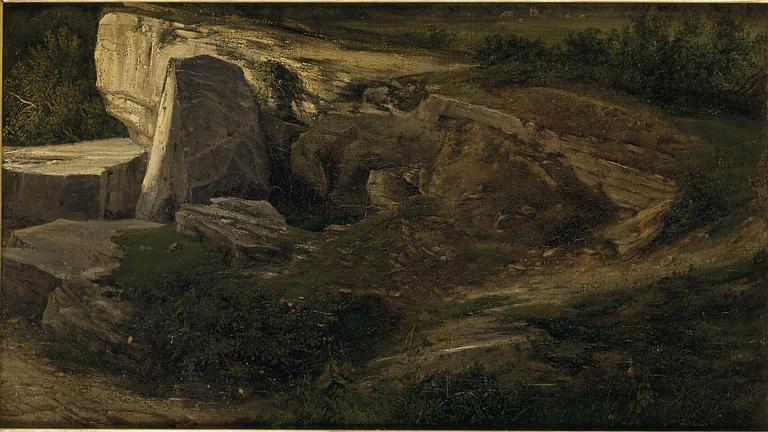 Etude De Rocher Pour Le Tableau Vue Prise À Saint Egrève — Jean Alexis Achard