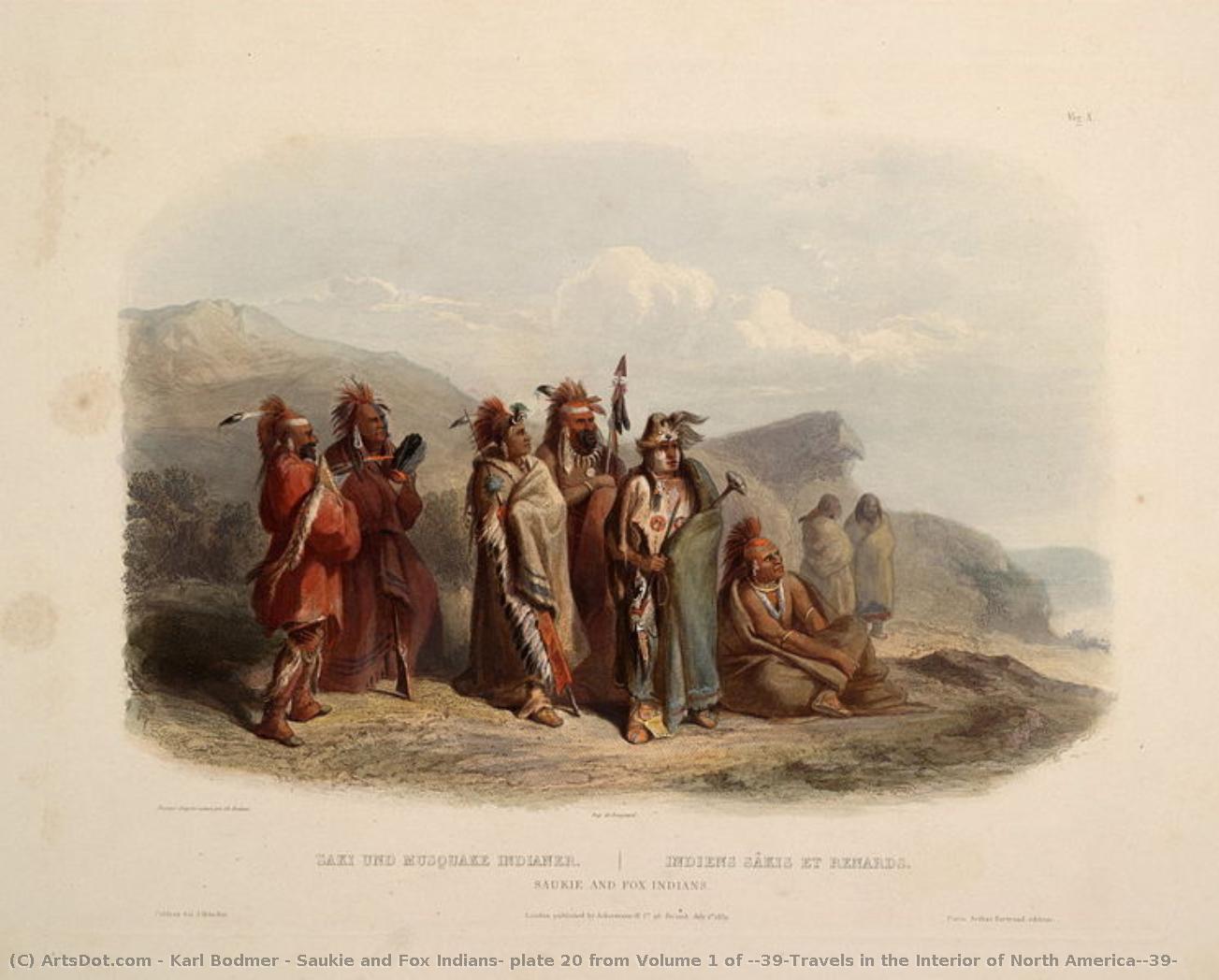 Saukie And Fox Indians, Plate 20 From Volume 1 Of 'travels In The Interior Of North America' — Karl Bodmer