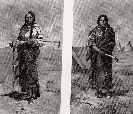 Pair Indian Buck Squaw, (painting) — Charles Marion Russell